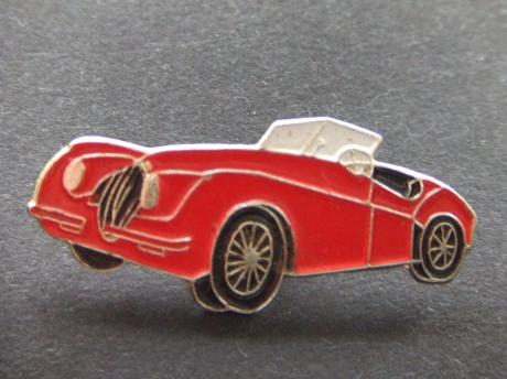 Bugatti oldtimer auto rood model witte ramen